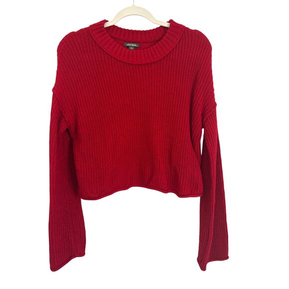 Wild Fable Women's Crewneck Boxy Pullover Sweater - Red Small - Picture 2 of 7